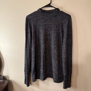 Rafaella Gray Long Sleeve Tee with Mock Turtleneck